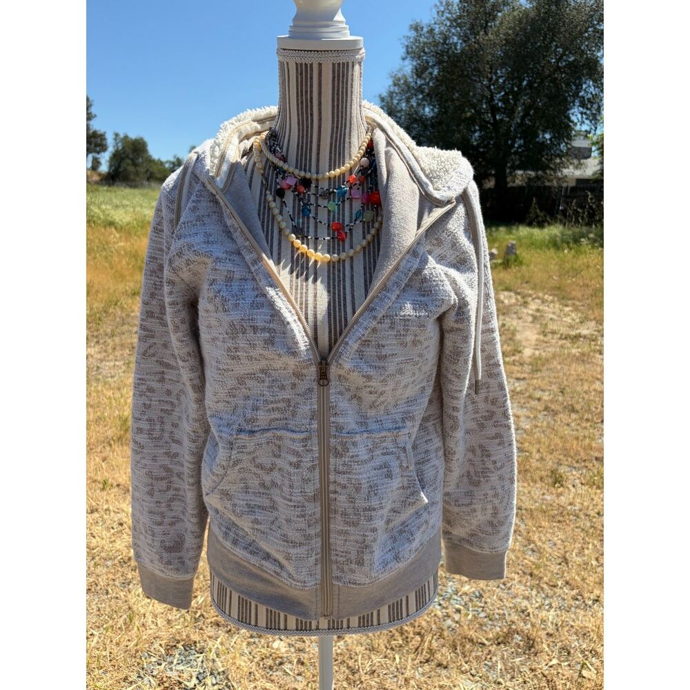 SOHO Threads Leopard Print Full Zip Sherpa Lined Hood, Medium Cotton & Polyester